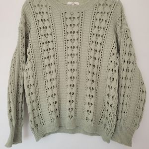 entro Cottagecore Pointelle Summer Knit Beach Cozy Sage Green S‎